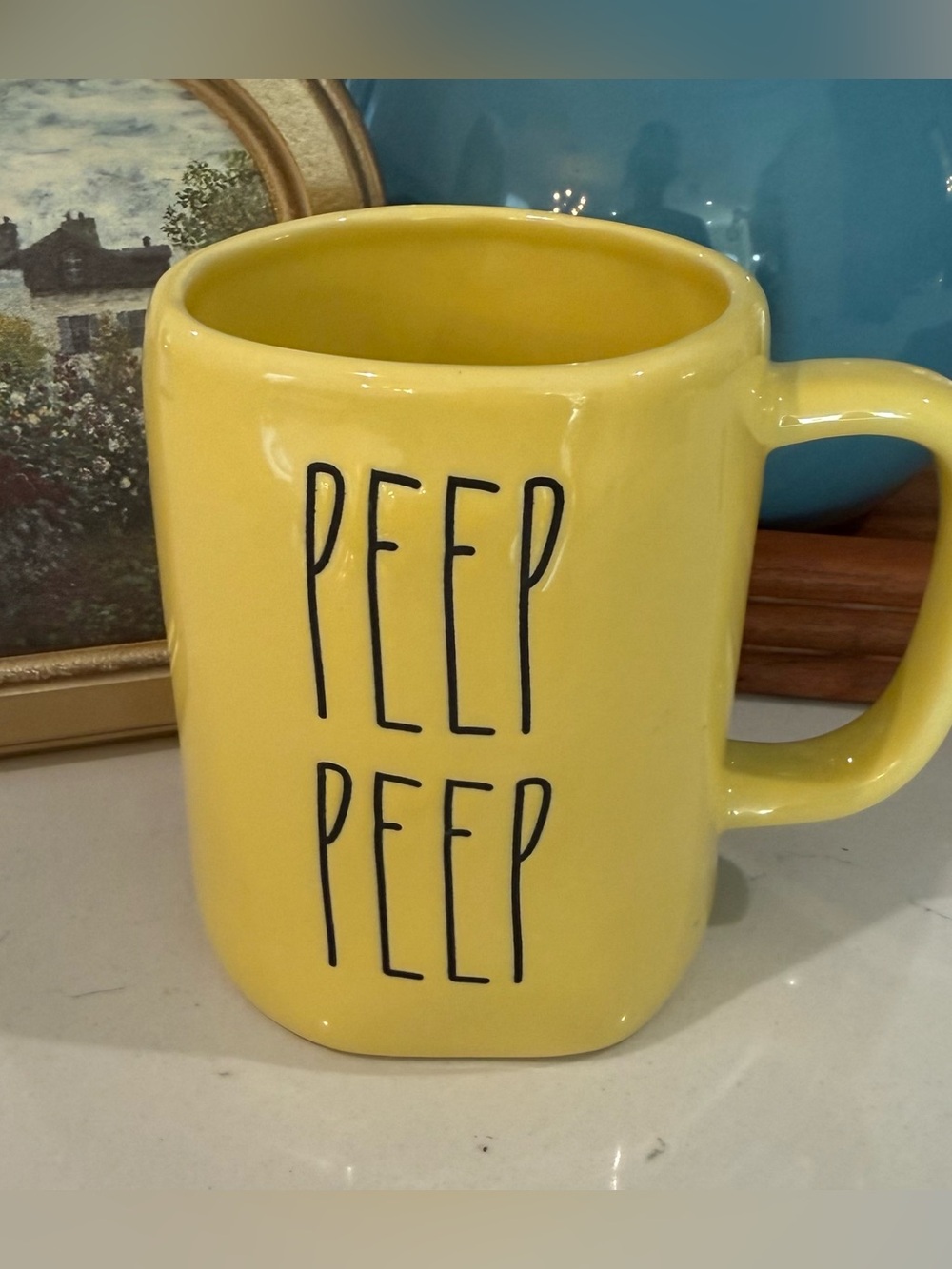 New 16oz Rae Dunn Magenta-Artisan Collection Peep Peep Yellow Coffee Cup Mug Big